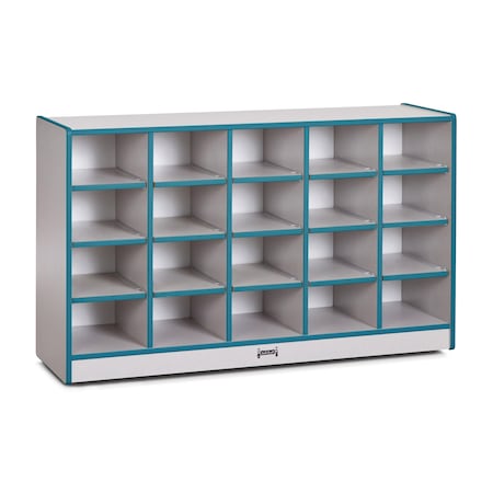 Jonti-Craft Rainbow Accents 20 Cubbie-Tray Mobile Storage, without Trays, Teal 0420JCWW005